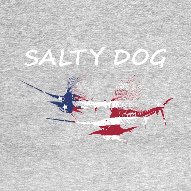 Salty Dog Painted American Flag Marlins Skeletons by Sneek661